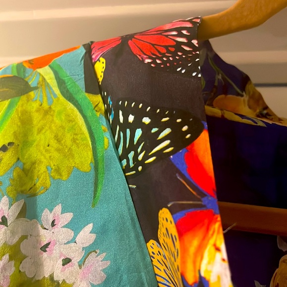 NWT/Johnny Was Gorgeous 100% Silk Flower Panya reversible Kimono w/ pockets.XL - Picture 5 of 17